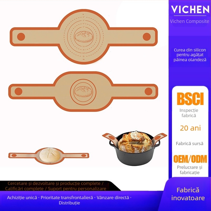 Covoraș de silicon Sourbread pentru coacere – covoraș antiaderent pentru frământat și dospit, cuptor, protecție împotriva arsurilor