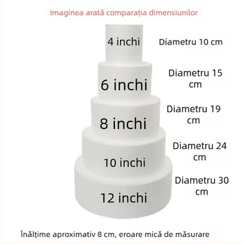 Model de tort din spumă pentru decor fondant, formă de copt, bază din spumă, turn de gustări 4–12 inch