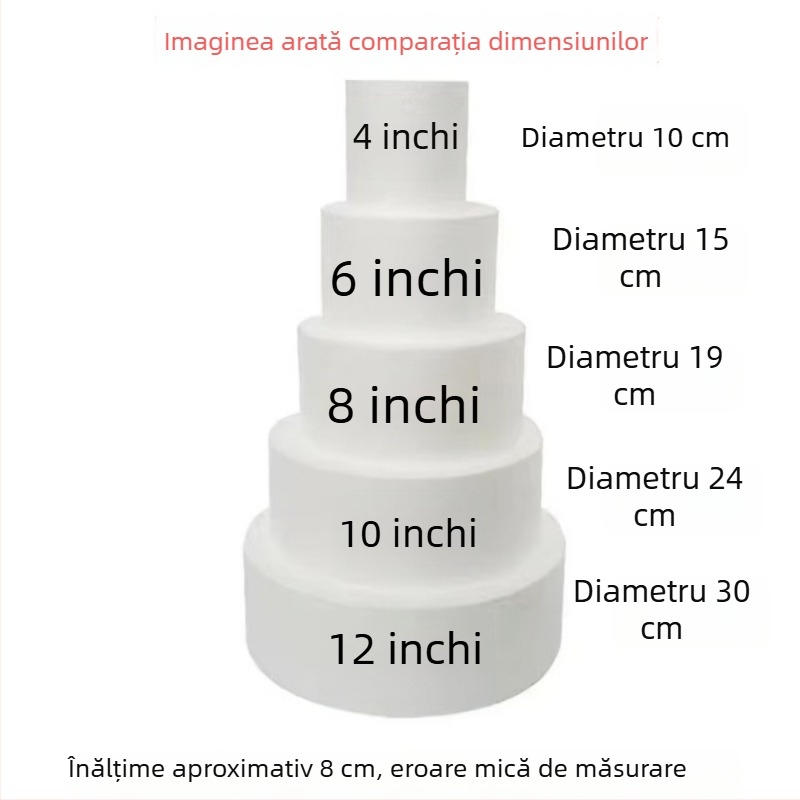 Model de tort din spumă pentru decor fondant, formă de copt, bază din spumă, turn de gustări 4–12 inch