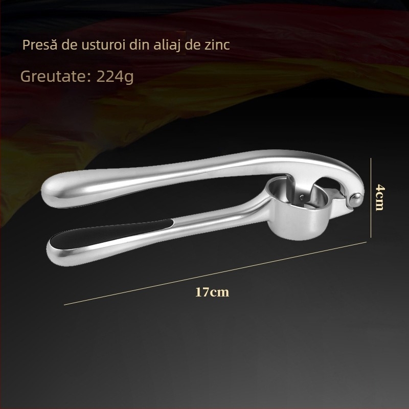 Presa de usturoi din aliaj de zinc – presă manuală pentru usturoi, ustensilă de bucătărie pentru pastă de usturoi