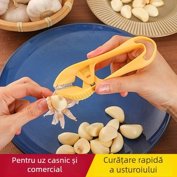 Curățător manual de usturoi și zdrobitor de usturoi, oțel inoxidabil 430, 13 x 5,2 cm, multifuncțional