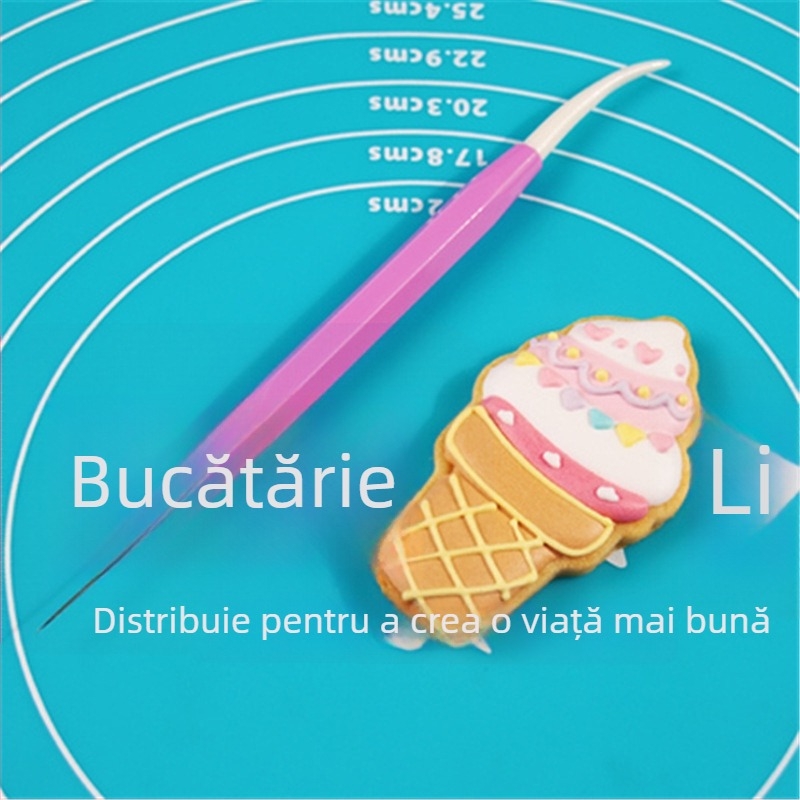 Ace din oțel inoxidabil pentru glazură și decorare biscuiți — vârf dublu, scop dublu pentru perforare și modelare, reglare bule