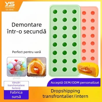 Formă din silicon pentru mooncakes cu centru lichid și tangyuan umpluți, cu capac, antiaderent pentru coacere