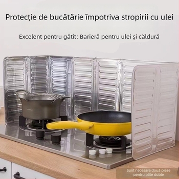 Protecție împotriva stropilor de ulei din folie de aluminiu pentru aragaz cu gaze, placă izolatoare pentru bucătărie, multifuncțională