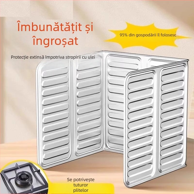 Protecție împotriva stropilor de ulei din folie de aluminiu pentru aragaz cu gaze, placă izolatoare pentru bucătărie, multifuncțională