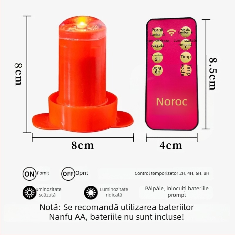 Fitil LED pentru felinare, accesorii cu telecomandă și temporizator