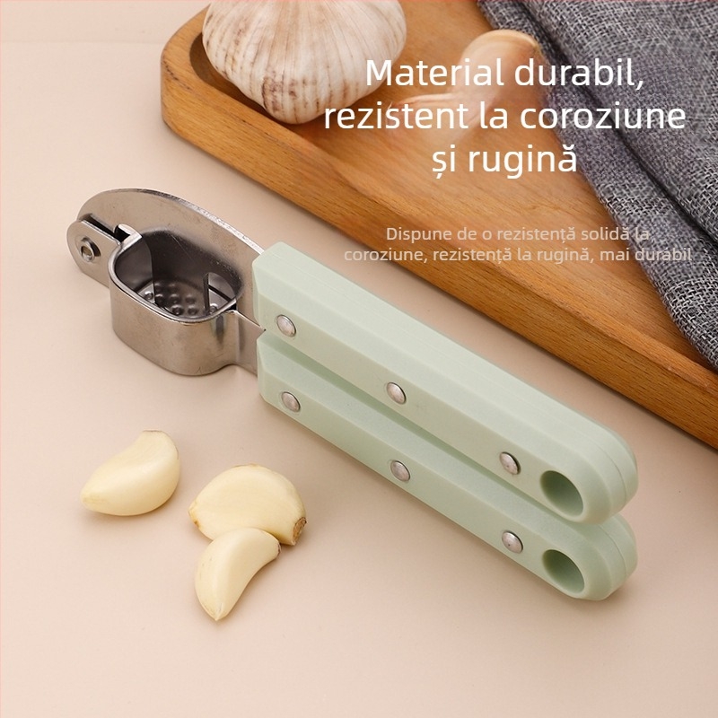 Presă manuală de usturoi, zdrobitor de usturoi și curățător, cu aparat pentru suc de ghimbir – bucătărie