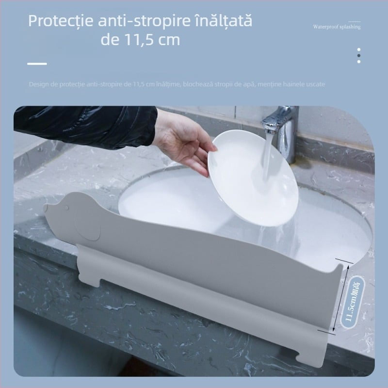 Protecție din silicon pentru stropi la chiuveta de bucătărie – margine impermeabilă