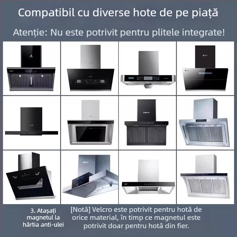 Filtru din bumbac absorbant pentru hotă, de unică folosință, gros, rezistent la temperaturi înalte, autoadeziv, anti-ulei