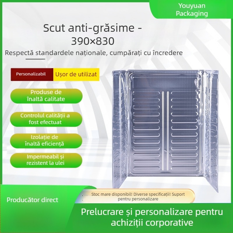 Placă de protecție antiulei pentru aragaz cu folie de aluminiu, izolație pentru bucătărie și ustensile de curățare