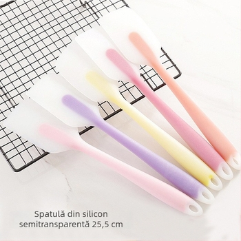 Spatulă de silicon mare pentru coacere – toate într-unul: spatulă pentru cremă, racletă și instrument de amestecare, culoare transparentă