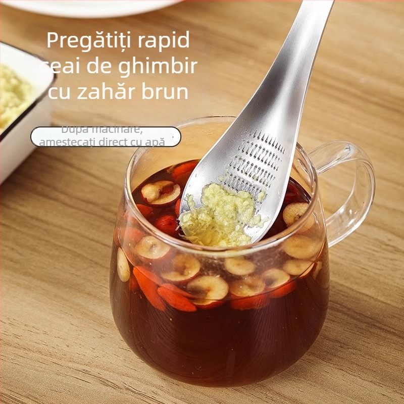 Presa de usturoi și râșniță de ghimbir din oțel inoxidabil 430, ustensilă de bucătărie