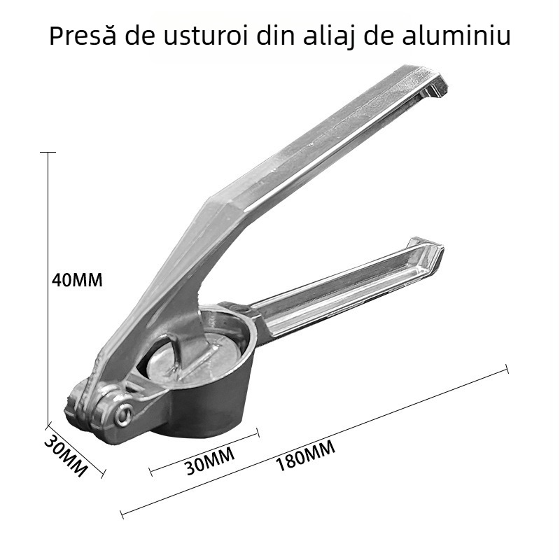 Presă manuală de usturoi cu decojit, presă din aliaj de aluminiu, zdrobitor de usturoi, ustensilă de bucătărie
