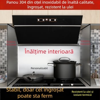 Protecție anti-stropiri din oțel inoxidabil, îngroșată, rezistentă la temperaturi înalte, pentru hotă