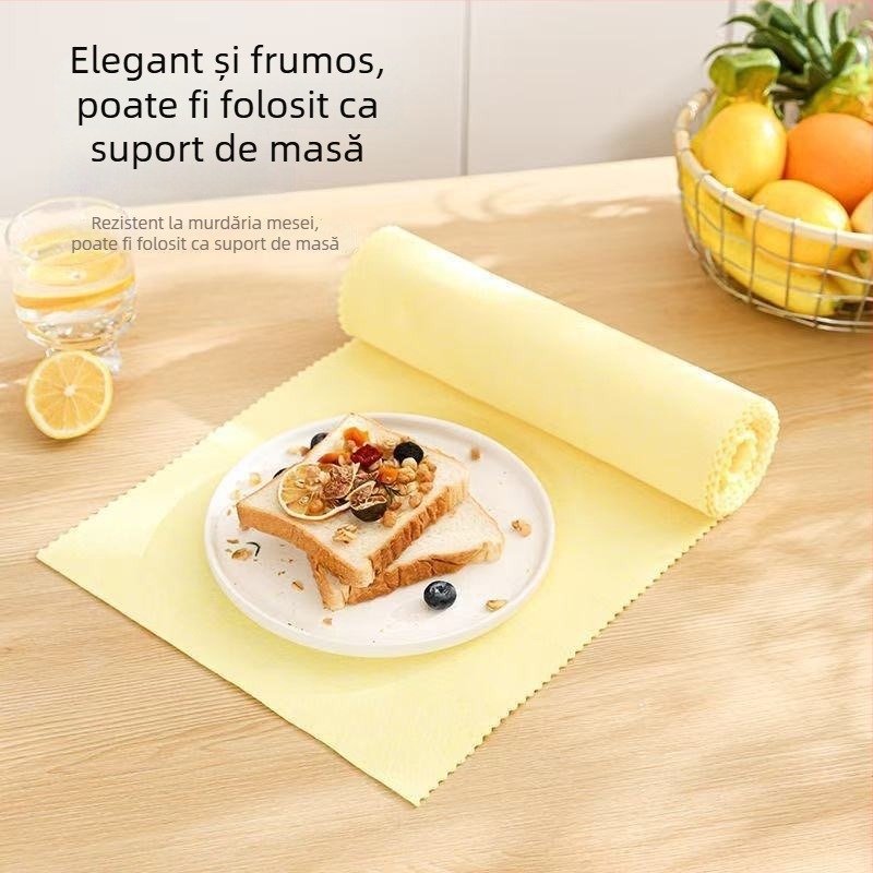 Cârpă din loofah galbenă, îngroșată, pentru bucătărie, acasă; absoarbe apa și grăsimile, nu absoarbe ulei, nu lasă scame, burete de vase