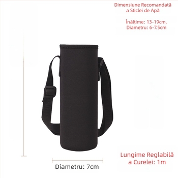 Suport pentru cană cu curea crossbody, izolație din sticlă, husă de protecție, capacitate mare, curea anti-derapare, geantă pentru sticlă 300–1500 ml