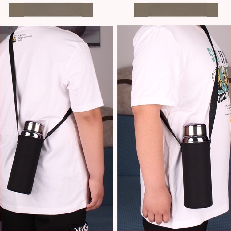 Suport pentru cană cu curea crossbody, izolație din sticlă, husă de protecție, capacitate mare, curea anti-derapare, geantă pentru sticlă 300–1500 ml
