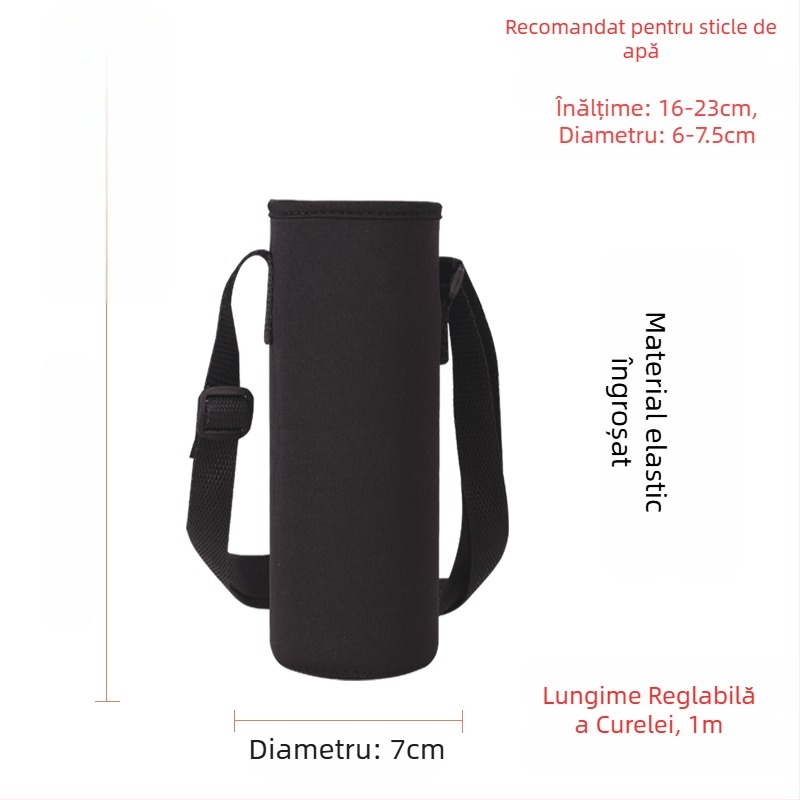 Suport pentru cană cu curea crossbody, izolație din sticlă, husă de protecție, capacitate mare, curea anti-derapare, geantă pentru sticlă 300–1500 ml