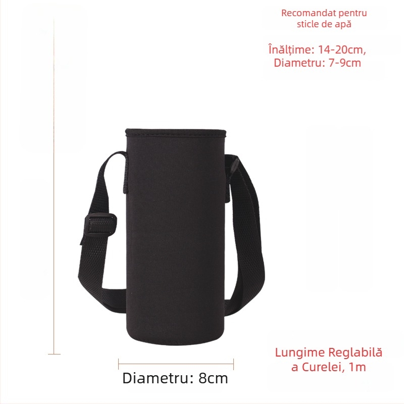 Suport pentru cană cu curea crossbody, izolație din sticlă, husă de protecție, capacitate mare, curea anti-derapare, geantă pentru sticlă 300–1500 ml
