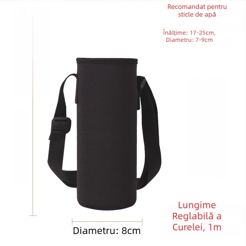 Suport pentru cană cu curea crossbody, izolație din sticlă, husă de protecție, capacitate mare, curea anti-derapare, geantă pentru sticlă 300–1500 ml