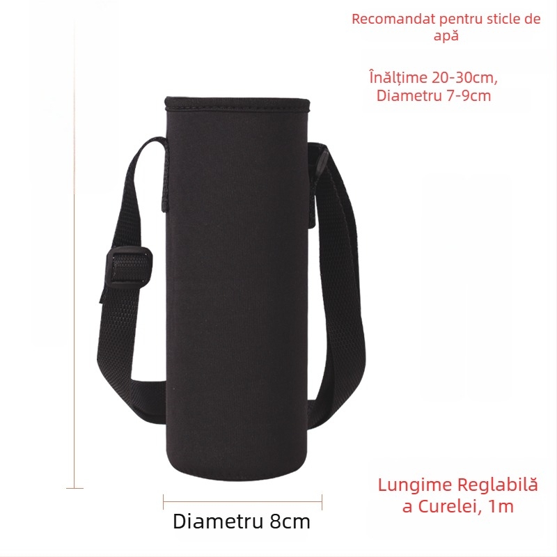 Suport pentru cană cu curea crossbody, izolație din sticlă, husă de protecție, capacitate mare, curea anti-derapare, geantă pentru sticlă 300–1500 ml