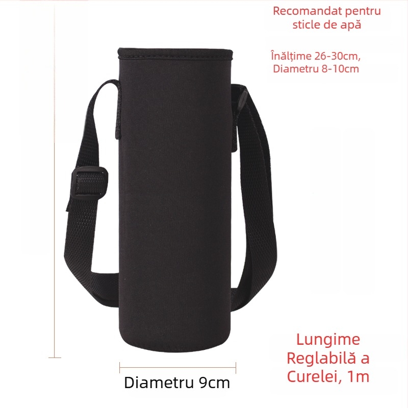 Suport pentru cană cu curea crossbody, izolație din sticlă, husă de protecție, capacitate mare, curea anti-derapare, geantă pentru sticlă 300–1500 ml