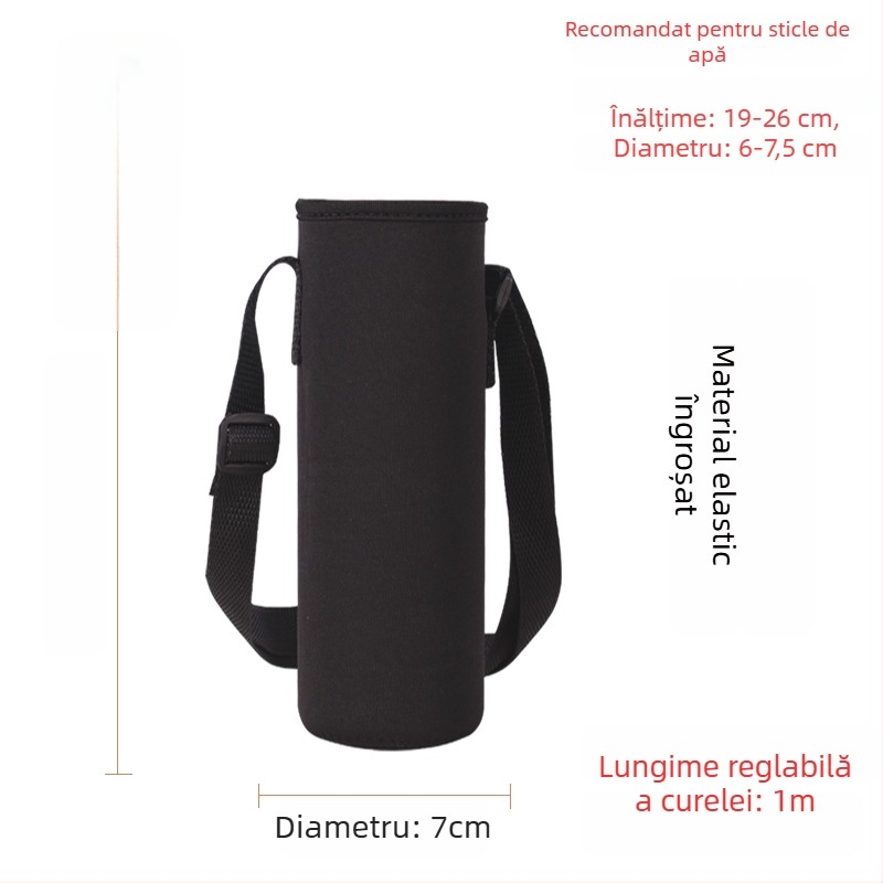 Suport pentru cană cu curea crossbody, izolație din sticlă, husă de protecție, capacitate mare, curea anti-derapare, geantă pentru sticlă 300–1500 ml
