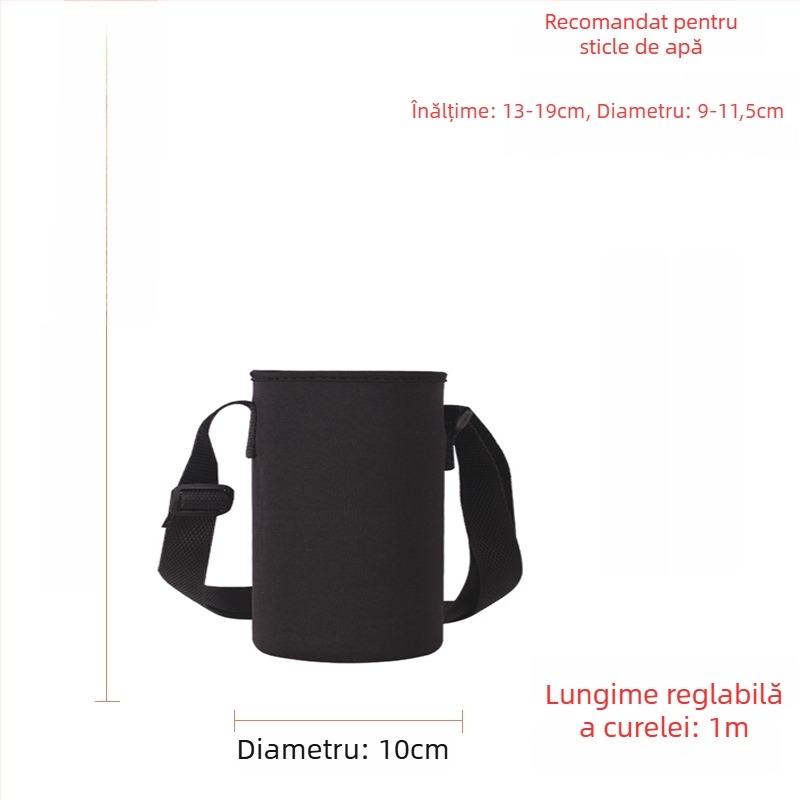 Suport pentru cană cu curea crossbody, izolație din sticlă, husă de protecție, capacitate mare, curea anti-derapare, geantă pentru sticlă 300–1500 ml