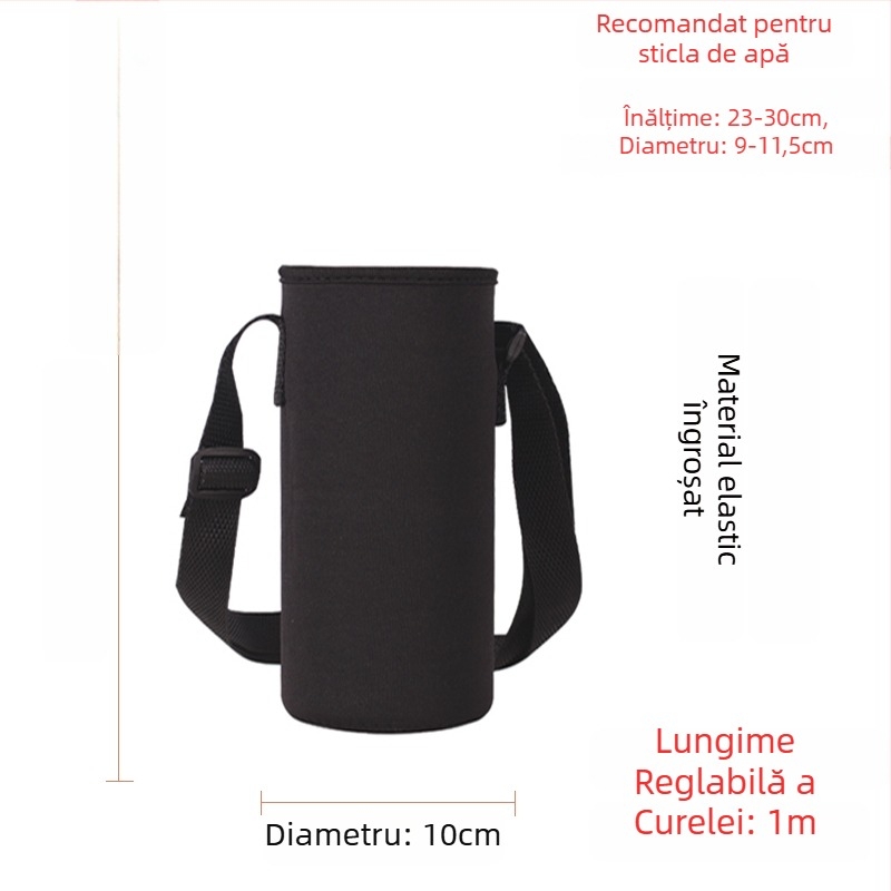 Suport pentru cană cu curea crossbody, izolație din sticlă, husă de protecție, capacitate mare, curea anti-derapare, geantă pentru sticlă 300–1500 ml