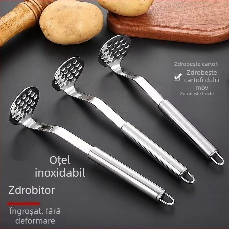 Apăsător de piure din oțel inoxidabil – instrument de bucătărie manual pentru hrana bebelușilor