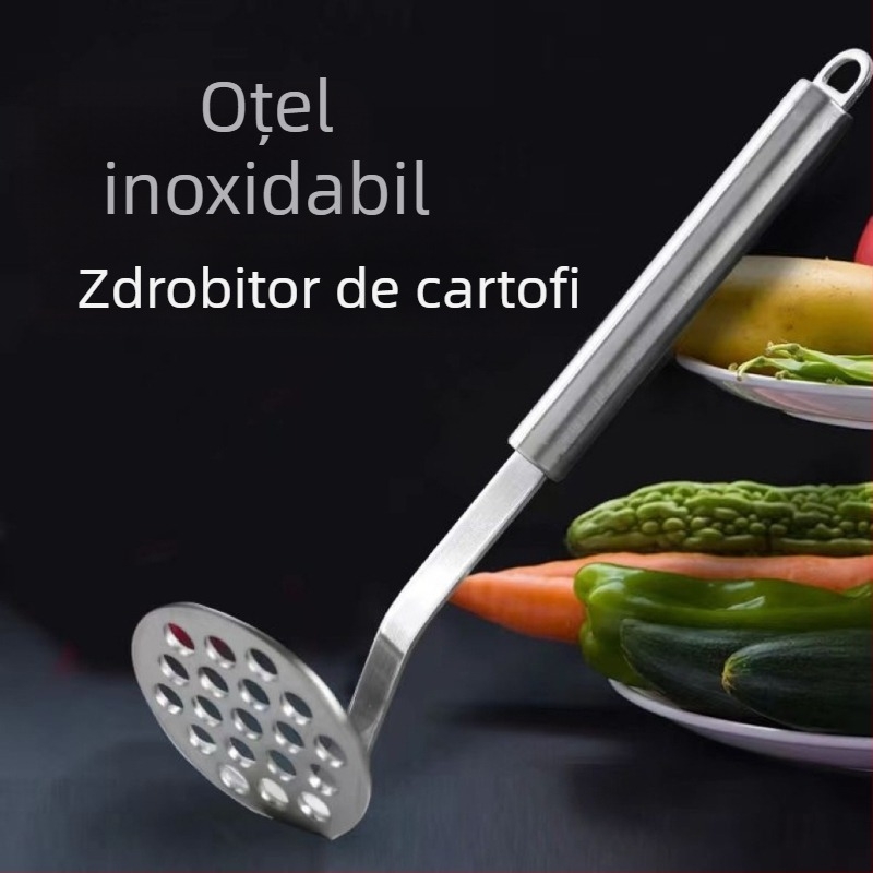 Apăsător de piure din oțel inoxidabil – instrument de bucătărie manual pentru hrana bebelușilor