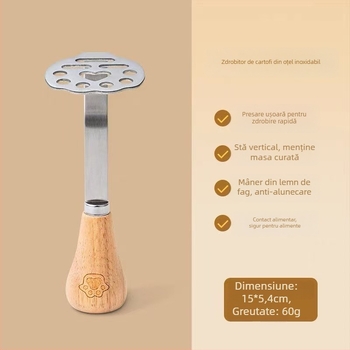 Zdrobitor de cartofi în formă de urs – ustensilă de bucătărie multifuncțională pentru piure și cartofi dulci mov