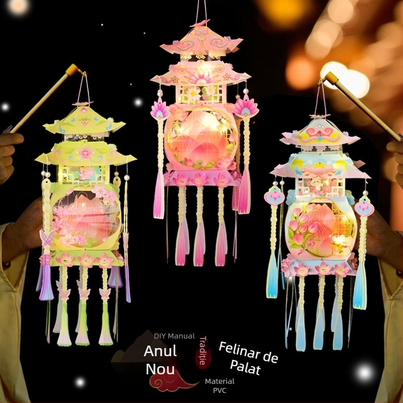 Feneri pentru Anul Nou Chinezesc, lămpi portabile, accesorii foto DIY pentru copii, felinare atârnate decorative pentru standuri de Anul Nou