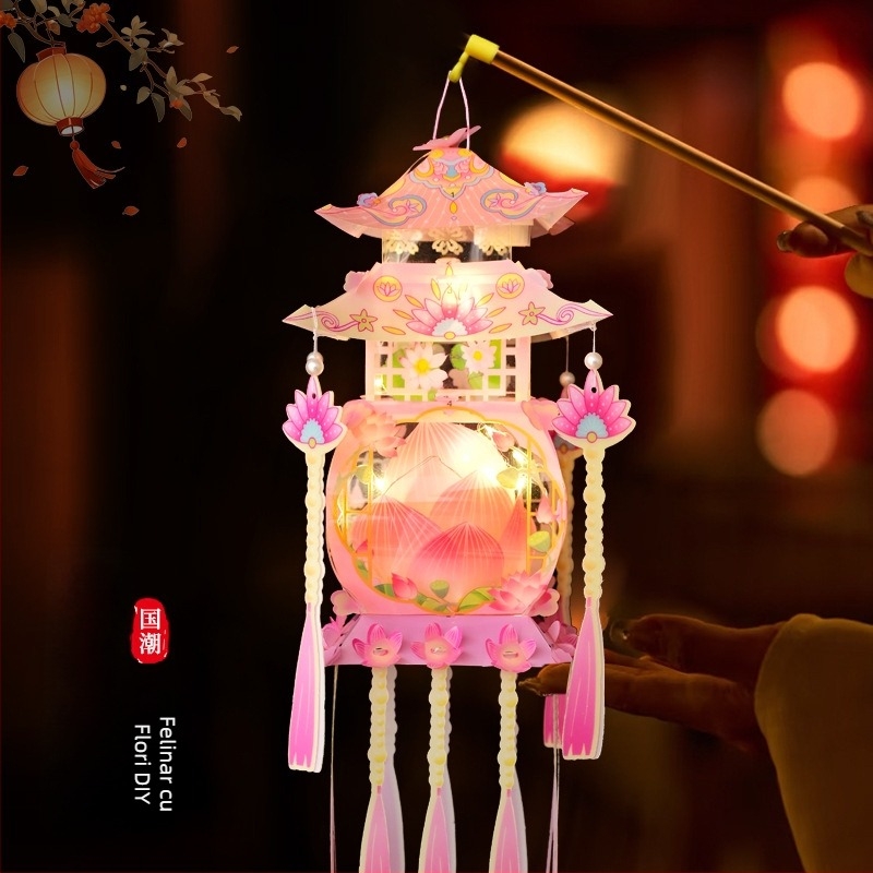 Feneri pentru Anul Nou Chinezesc, lămpi portabile, accesorii foto DIY pentru copii, felinare atârnate decorative pentru standuri de Anul Nou