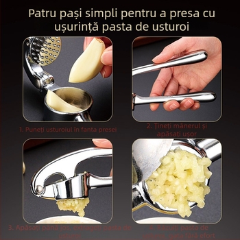 Presă manuală de usturoi și tocător pentru ghimbir, unealtă multifuncțională de bucătărie din aliaj de zinc