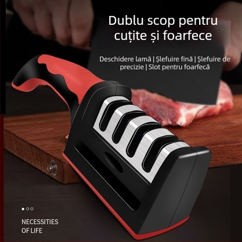 Set de ascuțit cuțite: piatră de ascuțit pentru bucătărie, tijă de ascuțit profesională pentru bucătar, suport rapid de ascuire, unealtă multifuncțională de ascuire a marginii