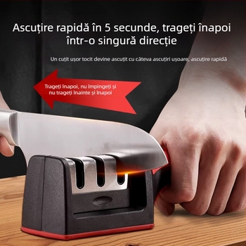 Set de ascuțit cuțite: piatră de ascuțit pentru bucătărie, tijă de ascuțit profesională pentru bucătar, suport rapid de ascuire, unealtă multifuncțională de ascuire a marginii