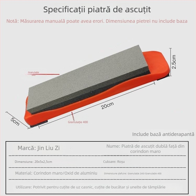 Piatră de ascuțit cu două fețe din corund alb pentru uz casnic, abraziv diamant pentru cuțite de bucătărie și prelucrarea lemnului