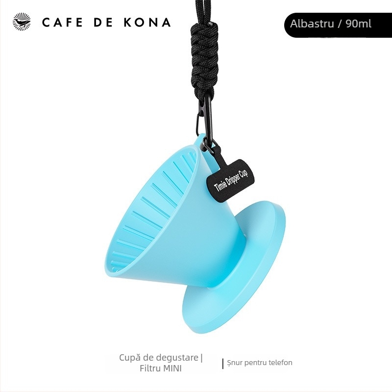 CAFEDE KONA Ceasca de degustare a cafelei MINI, filtru 3-in-1, cană portabilă pentru preparare manuală a cafelei