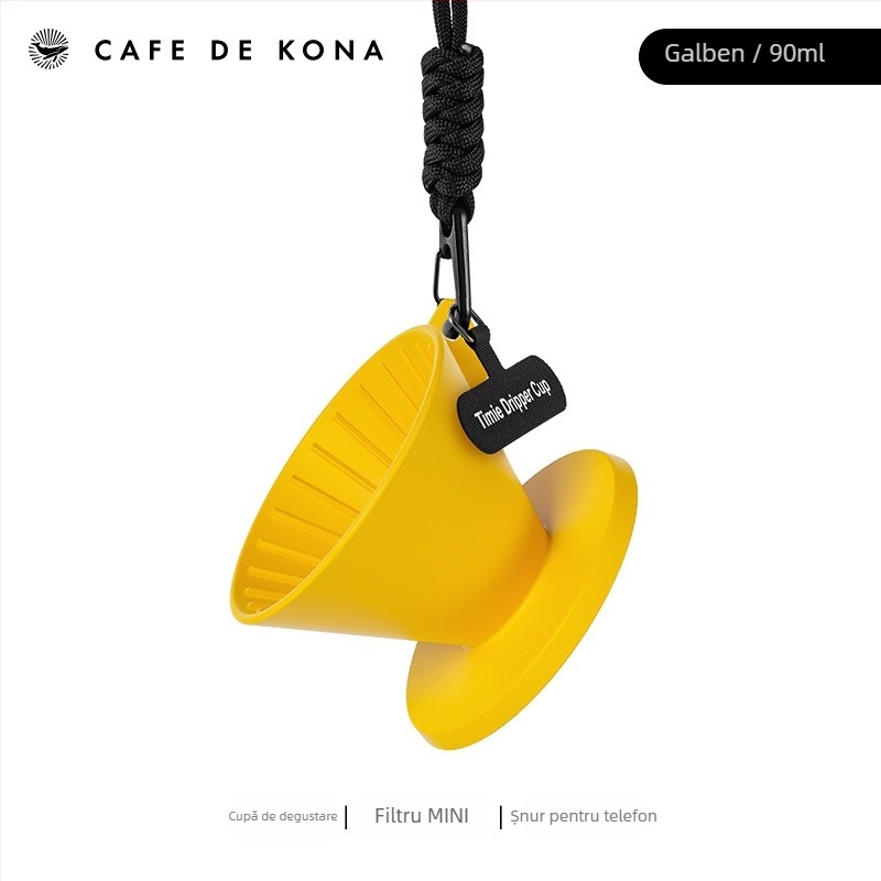 CAFEDE KONA Ceasca de degustare a cafelei MINI, filtru 3-in-1, cană portabilă pentru preparare manuală a cafelei