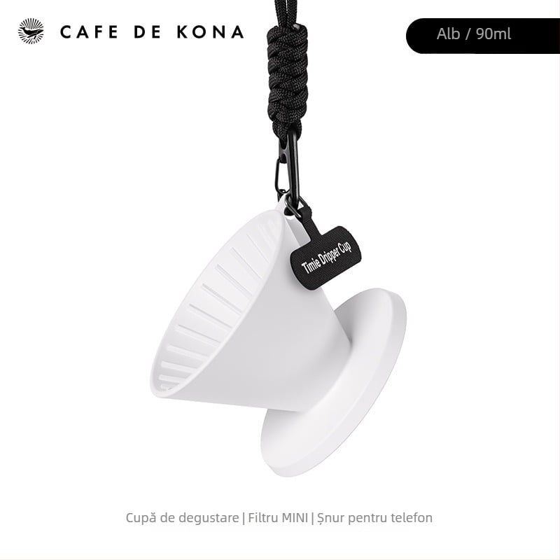 CAFEDE KONA Ceasca de degustare a cafelei MINI, filtru 3-in-1, cană portabilă pentru preparare manuală a cafelei