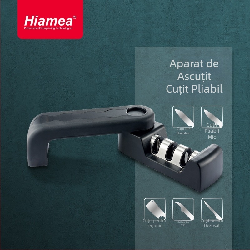 Acuțitor de cuțite pliabil, cu trei etape, instrument profesional de ascuțire