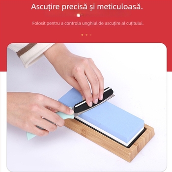 Ghid pentru ascuțirea cuțitelor cu unghi fix, piatră ceramică de ghidaj, poziționare precisă
