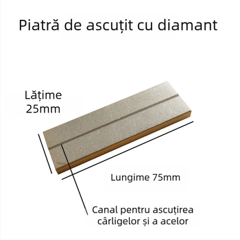 Hongda Piatră de Dăltuit Diamantată, Dreptunghiulară, Dublă Față, Granulație 400/1000, pentru ascuțirea cârligelor de pește, a adatelor și a pensetelor