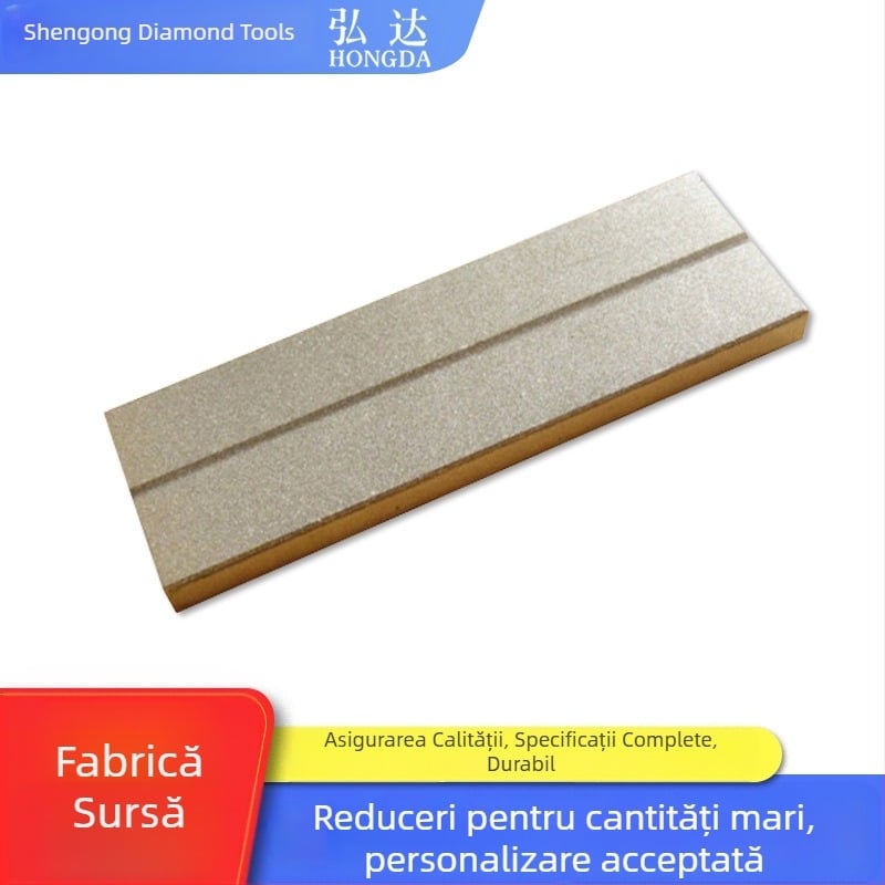 Hongda Piatră de Dăltuit Diamantată, Dreptunghiulară, Dublă Față, Granulație 400/1000, pentru ascuțirea cârligelor de pește, a adatelor și a pensetelor