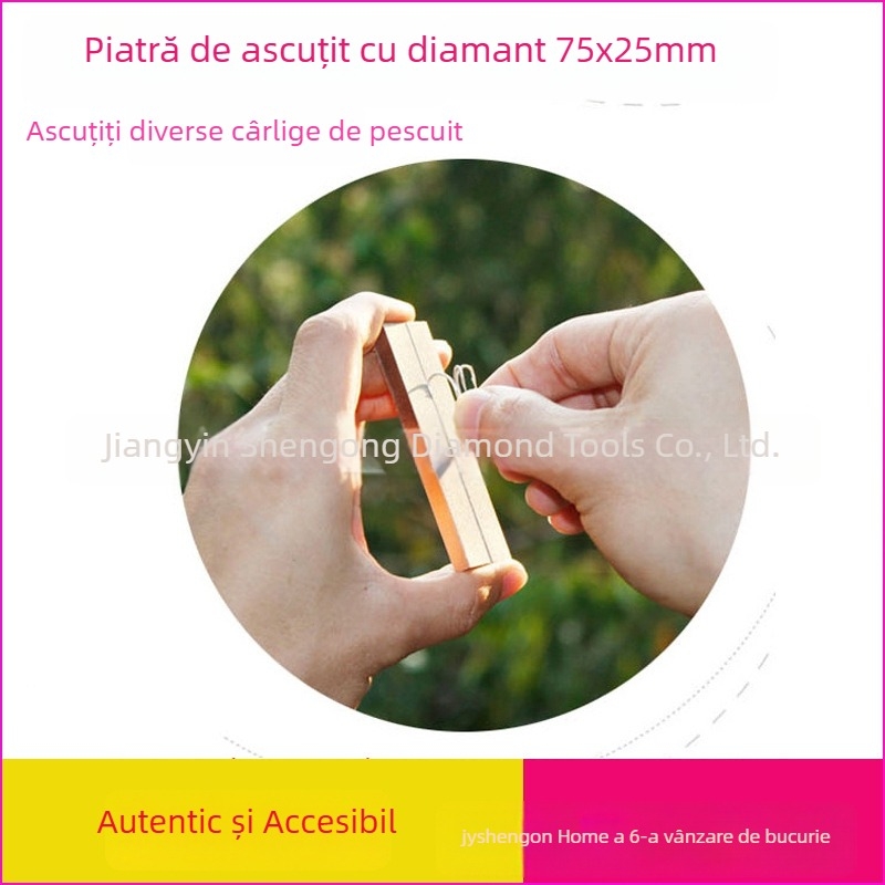 Hongda Piatră de Dăltuit Diamantată, Dreptunghiulară, Dublă Față, Granulație 400/1000, pentru ascuțirea cârligelor de pește, a adatelor și a pensetelor