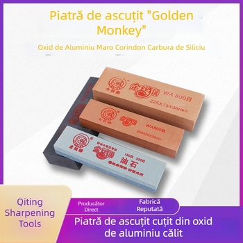 Golden Monkey piatră de ascuțit pentru cuțite – bucătărie și exterior, corund brun, piatră de apă
