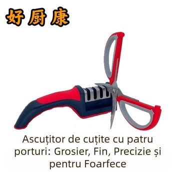 Ascuțitor de cuțite pentru uz casnic — ascuțire rapidă și șlefuire fină, pentru foarfece și cuțite de bucătărie, multifuncțional, portabil