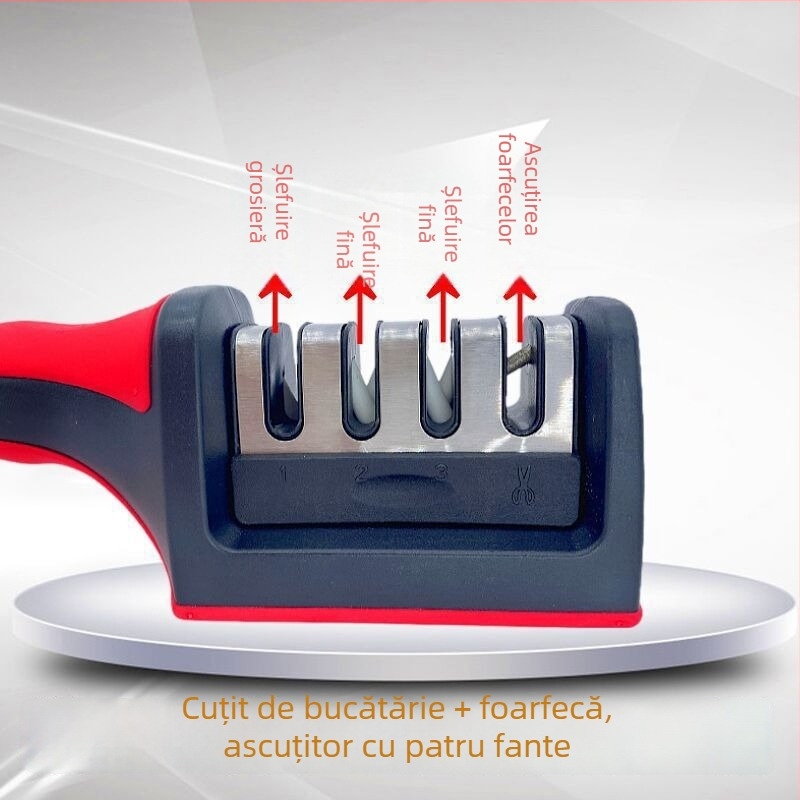 Ascuțitor de cuțite pentru uz casnic — ascuțire rapidă și șlefuire fină, pentru foarfece și cuțite de bucătărie, multifuncțional, portabil