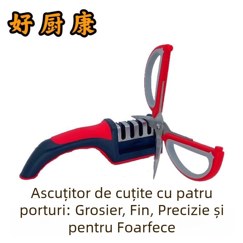 Ascuțitor de cuțite pentru uz casnic — ascuțire rapidă și șlefuire fină, pentru foarfece și cuțite de bucătărie, multifuncțional, portabil